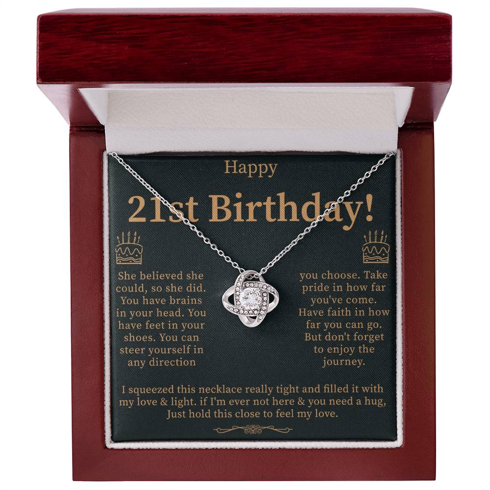 daughter 21st birthday necklace presented in an elegant keepsake gift box